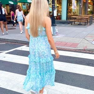 Jacquie the Label Blue Midi Dress